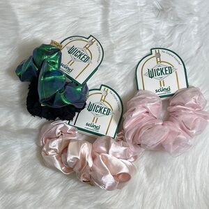 New Wicked Elphaba Galinda Scunci Hair Scrunchies Pink Green Black